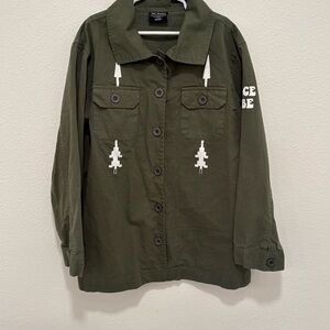Tiny Whales shirt jacket. 12-14